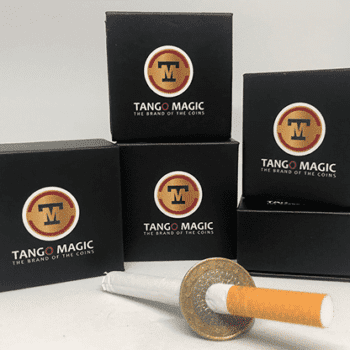 Cigarrillo a través de Moneda de 1 € dos caras
