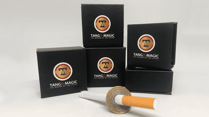 Cigarrillo a través de Moneda de 1 € dos caras