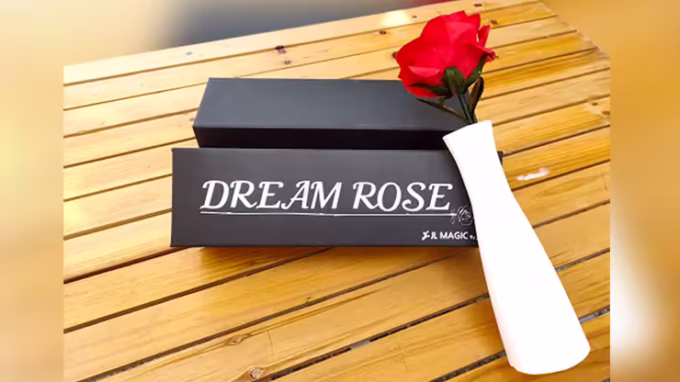 Dream Rose de JL Magic en su empaque con jarrón de flor para magia