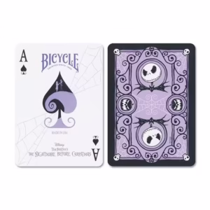 Cartas de la baraja Bicycle Pesadilla Antes de Navidad - As de Picas y reverso de diseño.