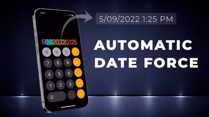 Forzar fecha automática - Efecto mágico interactivo con calculadora.