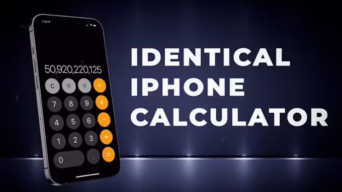 Calculadora de iPhone idéntico - Innovador efecto mágico interactivo.