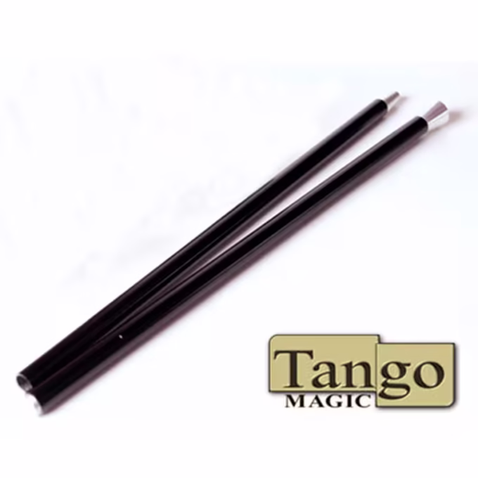 Bastón bailarín de aluminio negro con puntas plateadas de Tango Magic