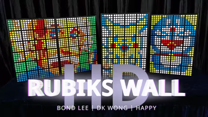 Rubik's Wall HD con diseños creativos creados con cubos de Rubik por Bond Lee