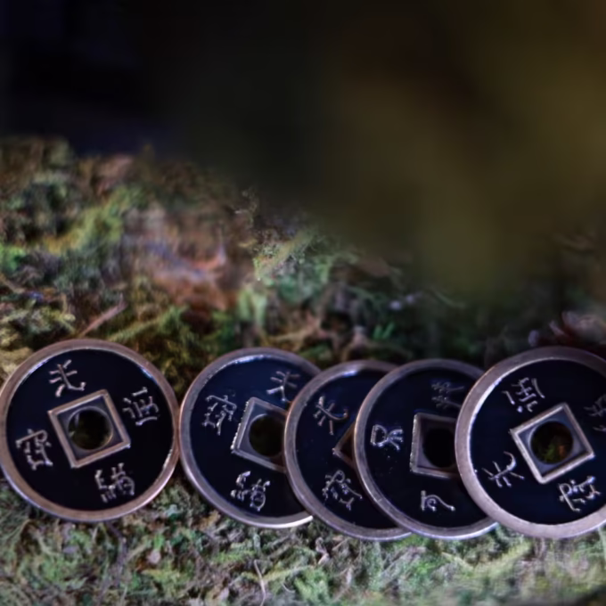 Monedas chinas con cascarilla expandida para rutinas de magia profesional