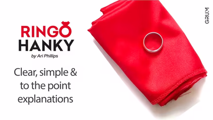 Ringo Hanky ​​de GRUM® – Pañuelo mágico para desaparición de anillos.