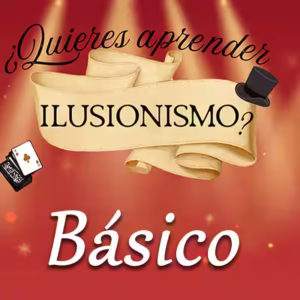 Clases de Magia nivel Básico - Banner de iniciación al ilusionismo con fondo rojo