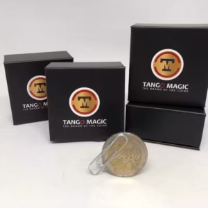 Moneda Magnética de 2 euros de Tango Magic con clip metálico adherido y estuches de presentación