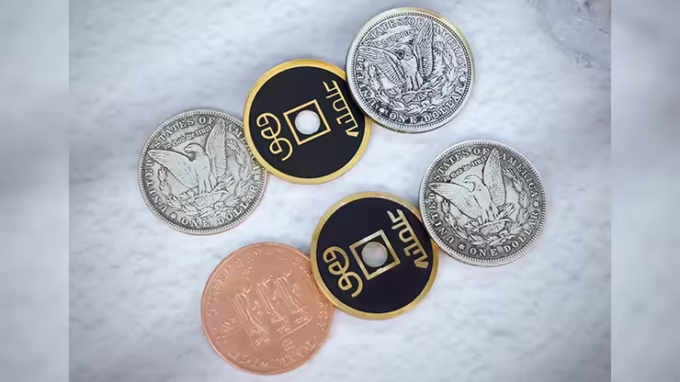 Monedas traseras del set RRBG 2.0 de N2G para magia con monedas