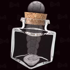 Bottle by Mickael Chatelain con moneda atravesando la botella